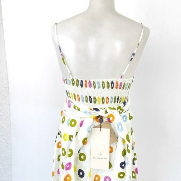 Cala de la Cruz Sabina linen midi Dress Taffy Multi color Medium - Picture 8 of 12